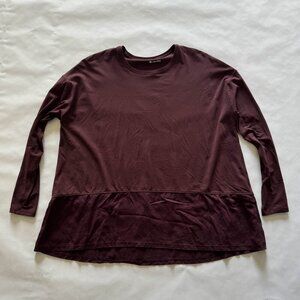 EUC Lululemon (Like New) Ease of Mind Long Sleeve | Dark Purplish Red